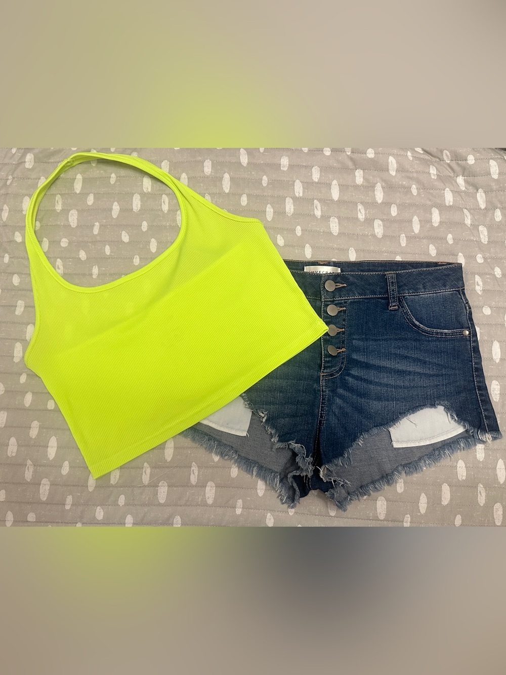 EUC 2pcs Tank Top & Denim Short - Picture 2 of 9